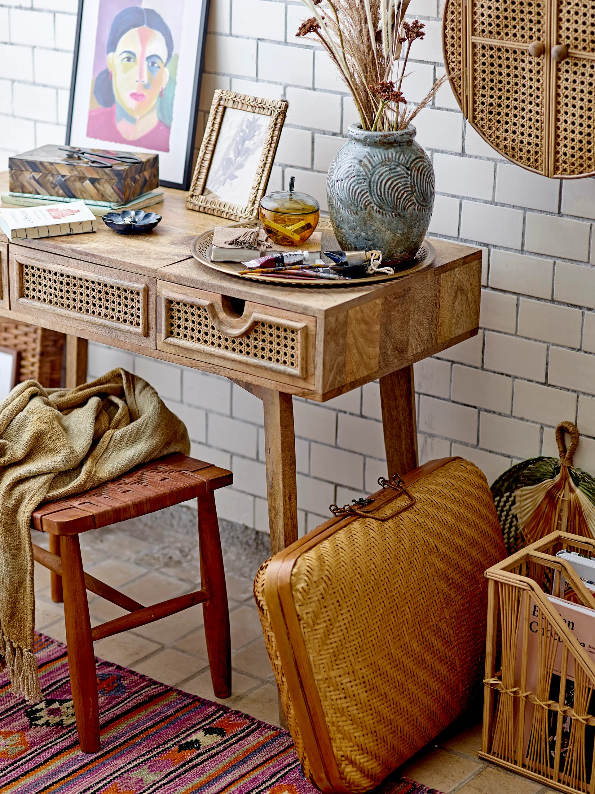 Otto wandkast Ø45x15 cm, Rotan Bloomingville