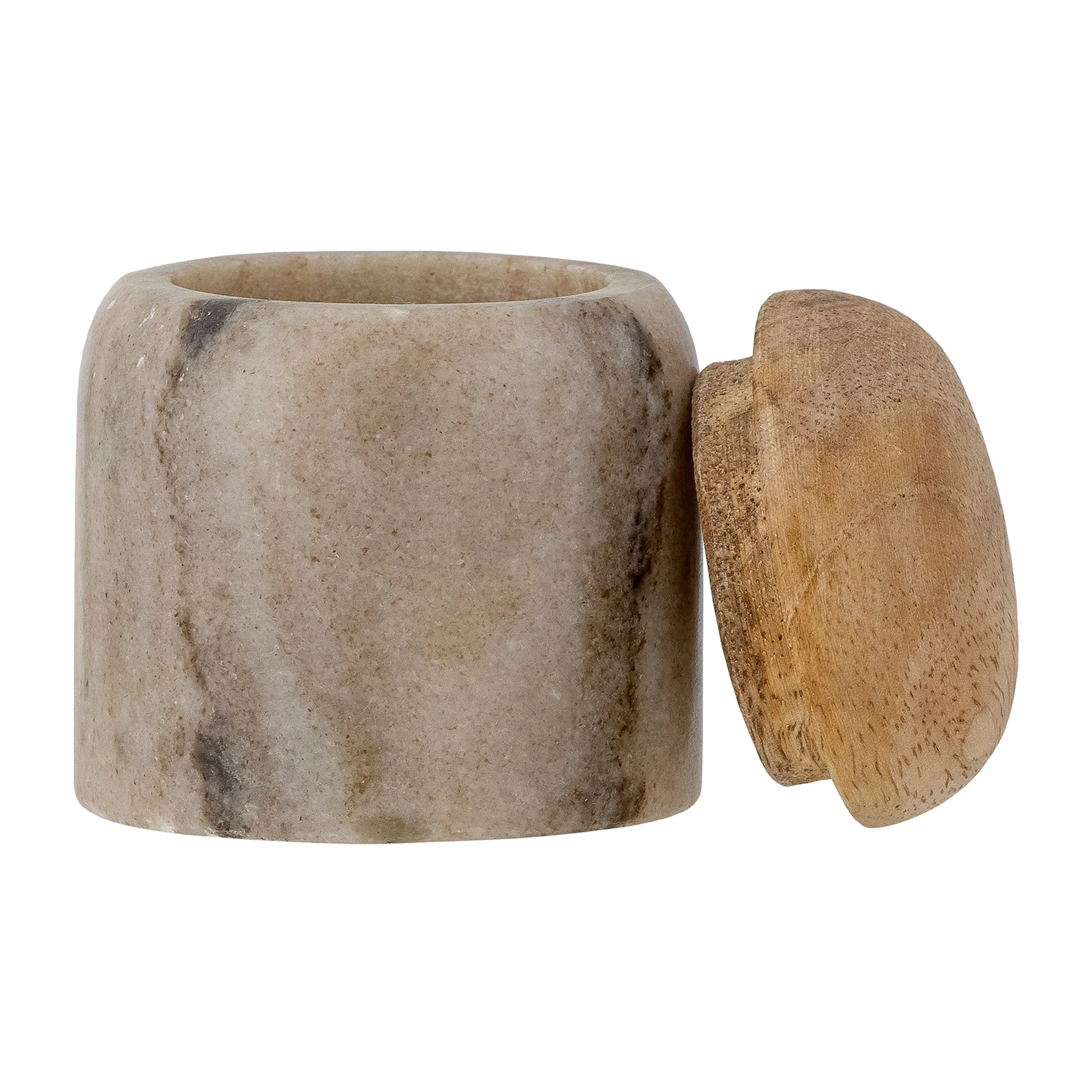 Payana opbergpot met deksel Ø6x7 cm, Marmer-mangohout  Bloomingville