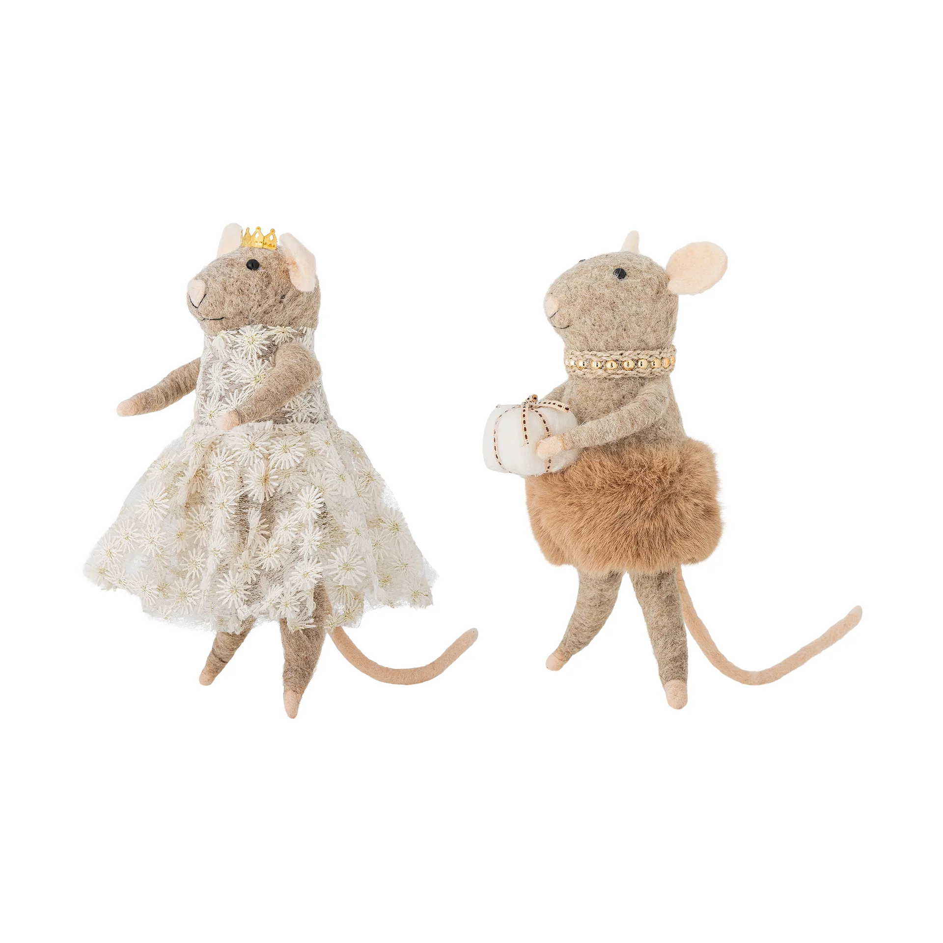 Peo kerstboomhanger wol 2-delig, Bruin, hoog Bloomingville