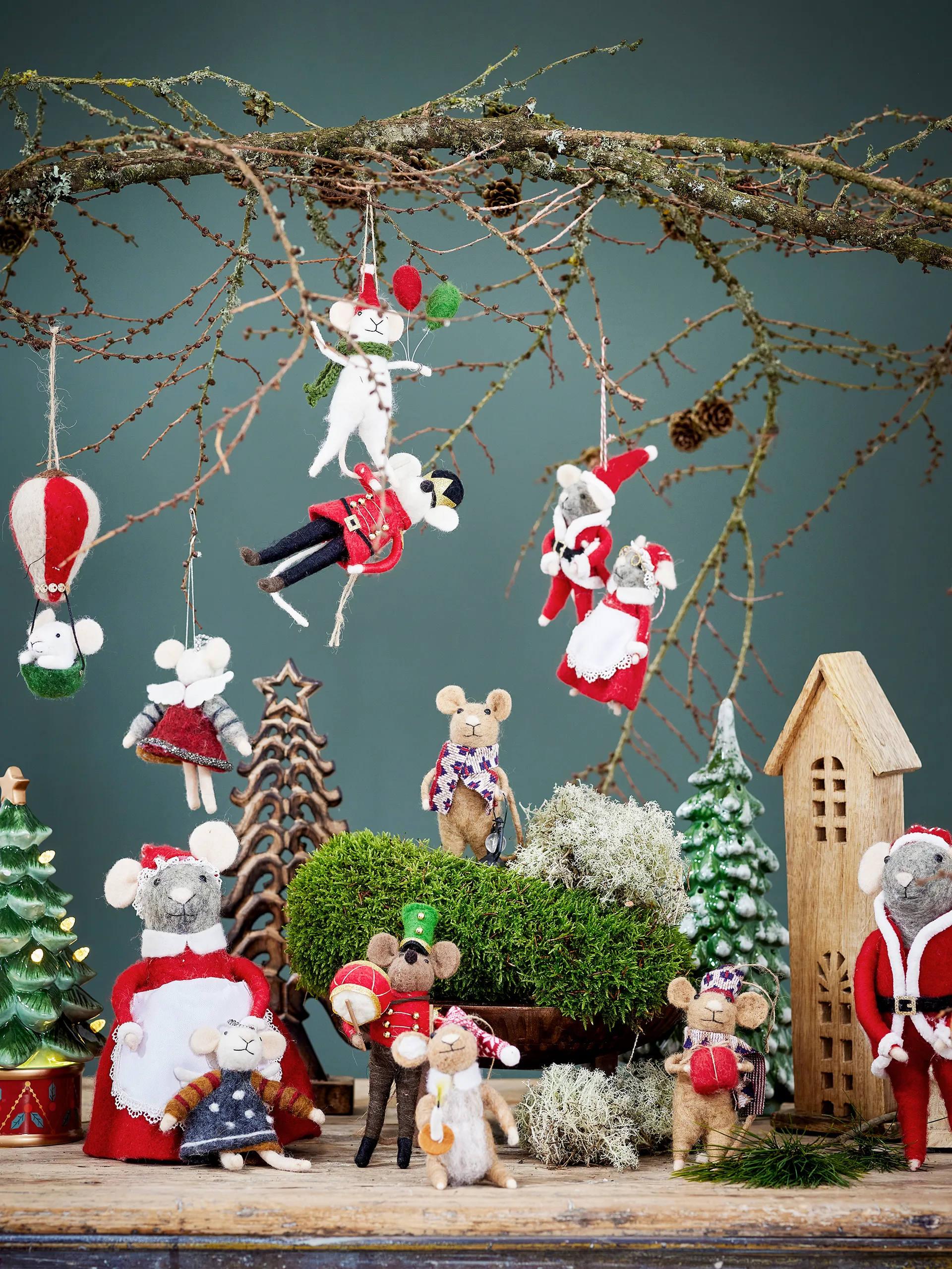 Peo kerstboomhanger wol, Wit Bloomingville