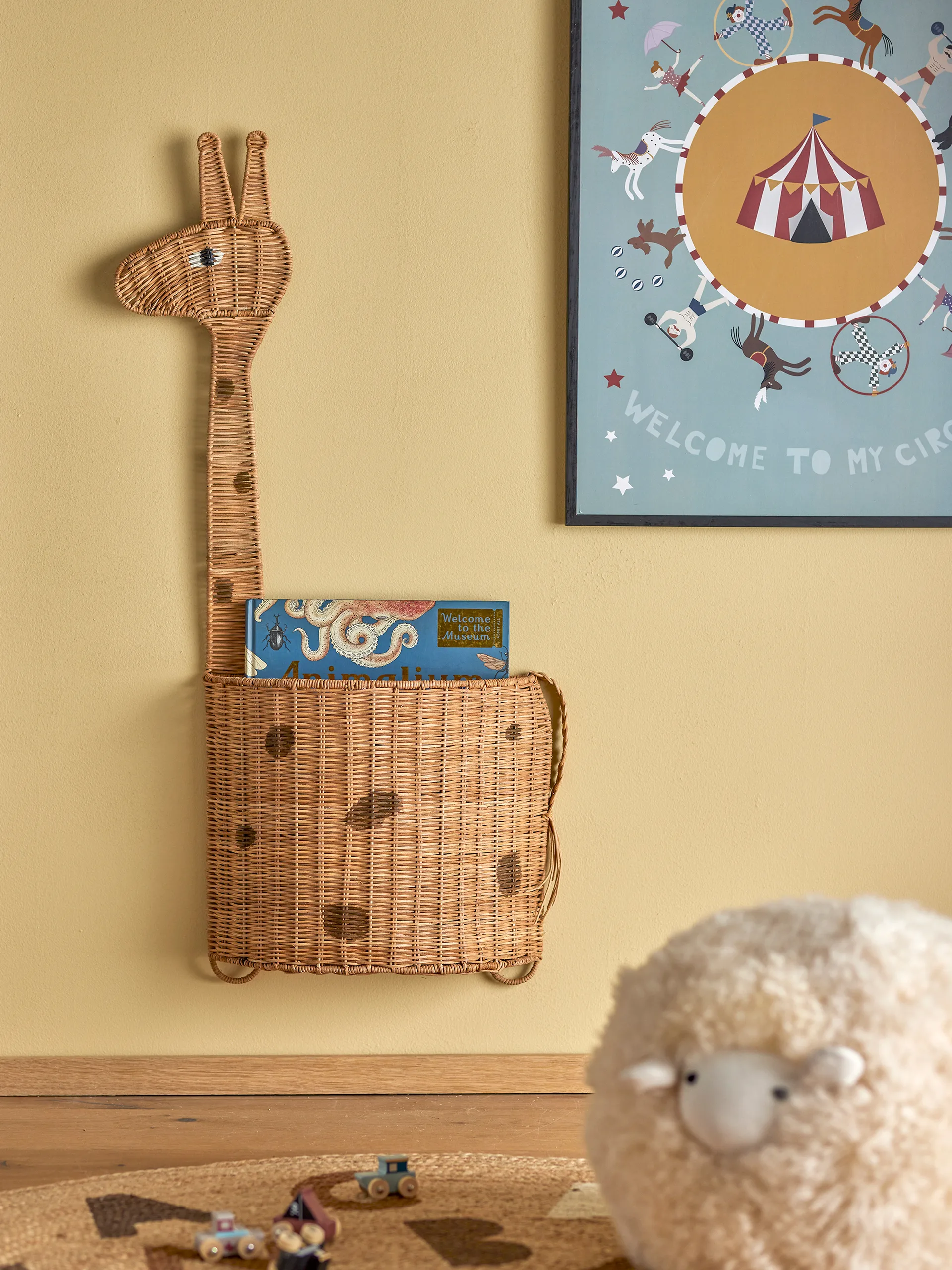 Philine wandmand 90 cm, Nature giraffe Bloomingville