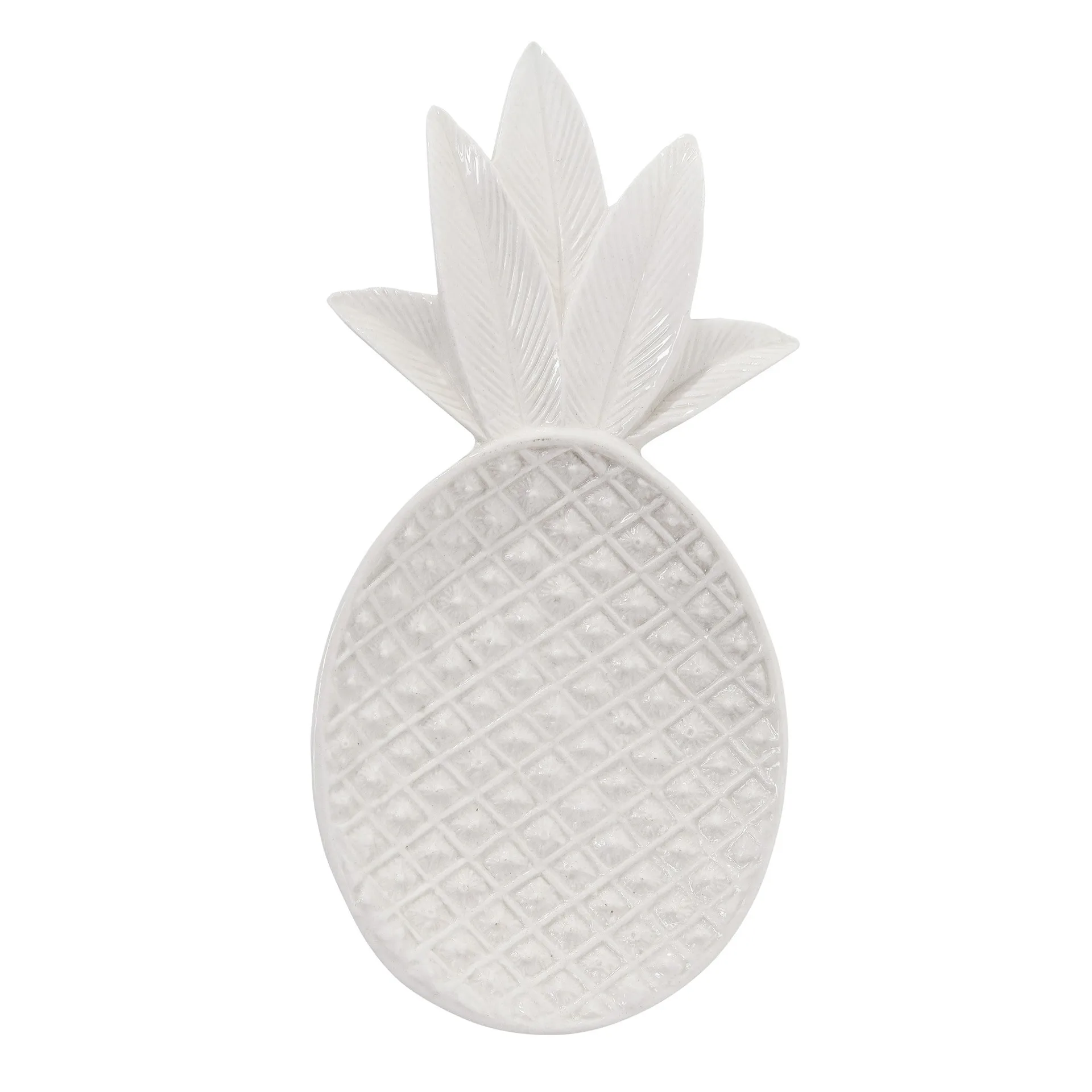 Pineapple decoratie dienblad, wit Bloomingville