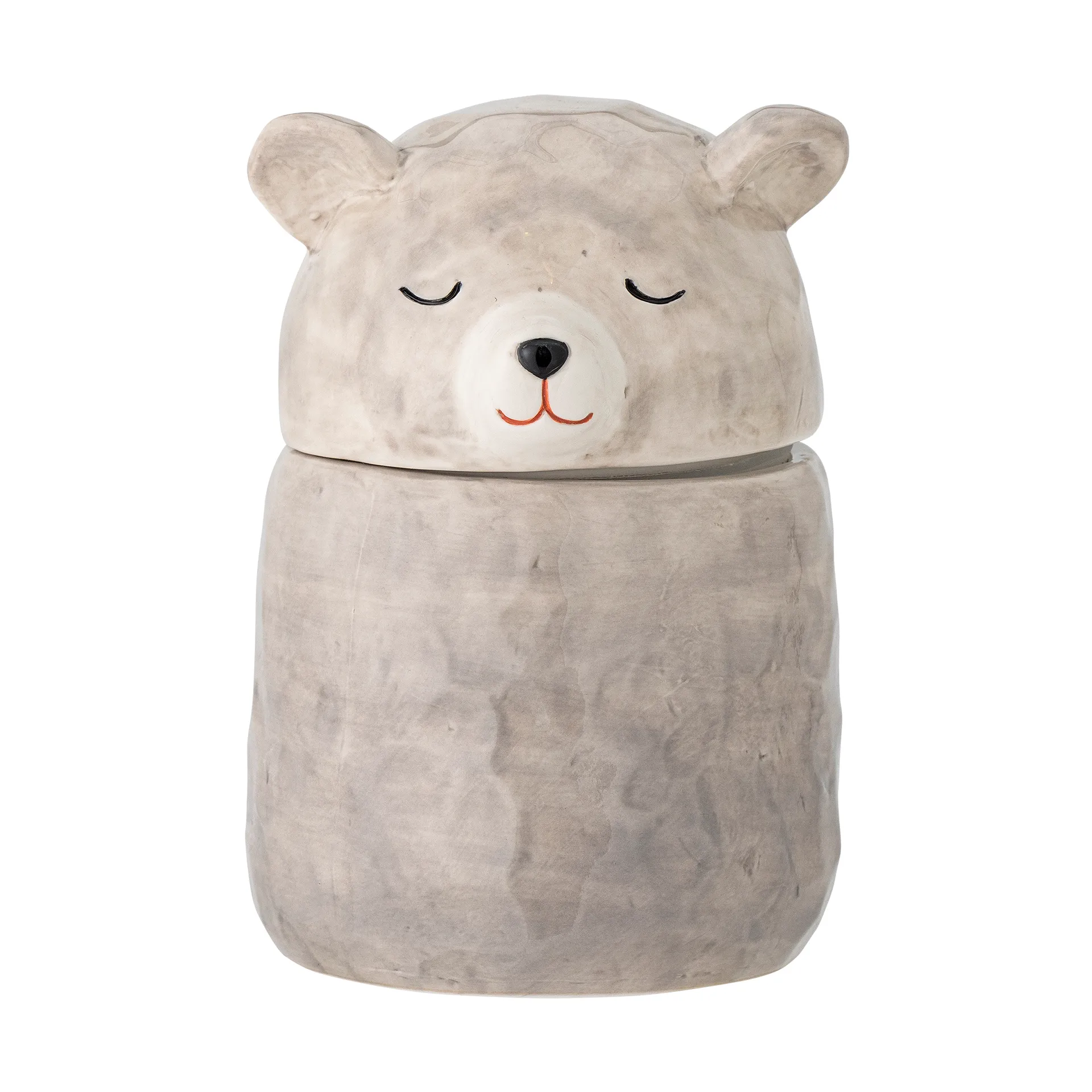 Puk pot met deksel Ø10 cm, Grijs Bloomingville