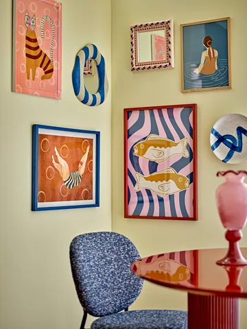 Remy illustratie met lijst 50x70 cm - Roos - Bloomingville