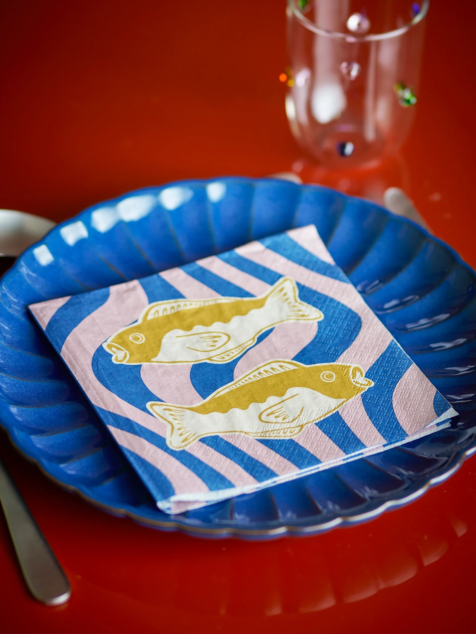 Remy papieren servet 20-pack, Blauw Bloomingville