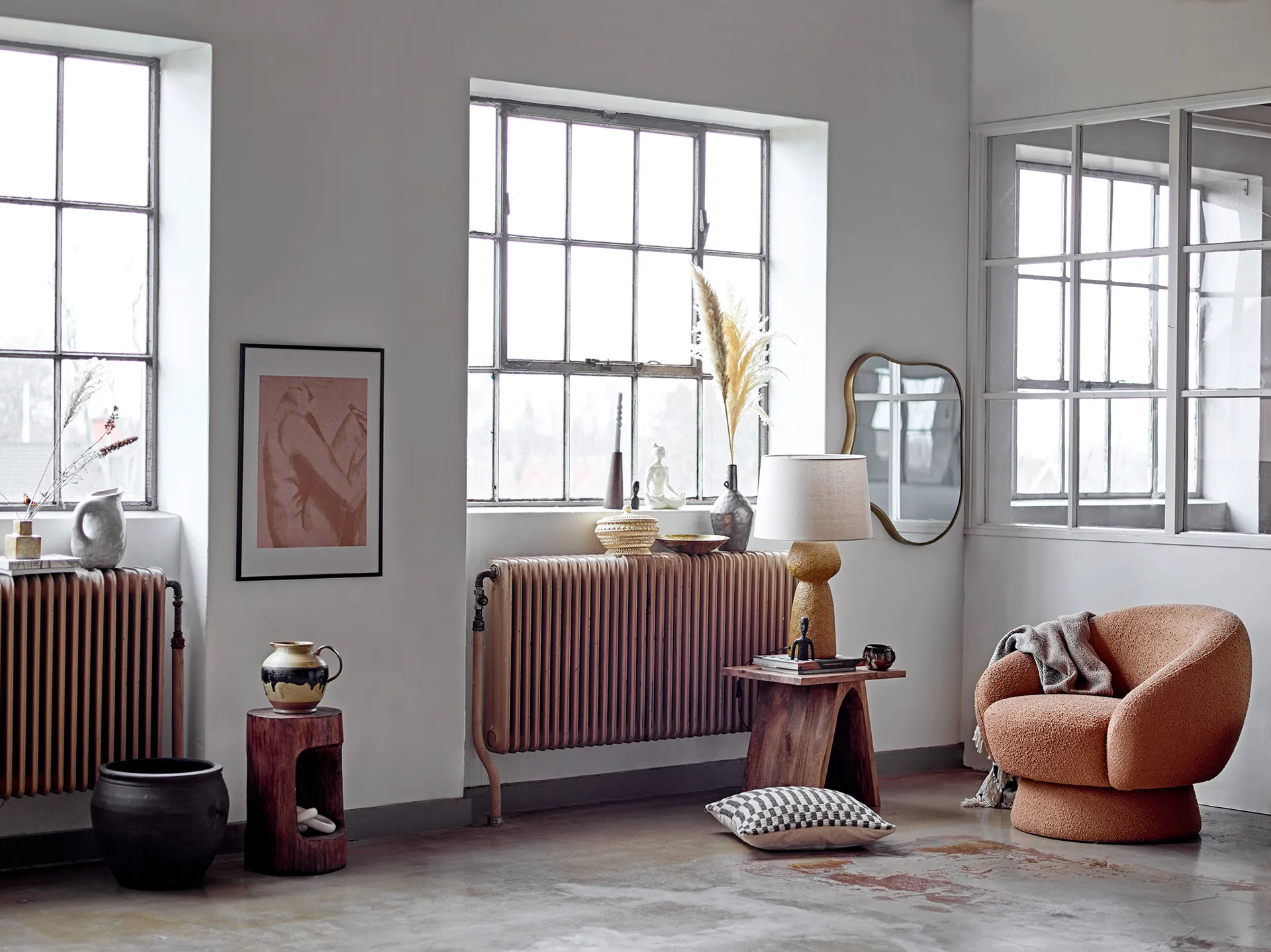 Rhea decoratie 2-delig, Bruin Bloomingville