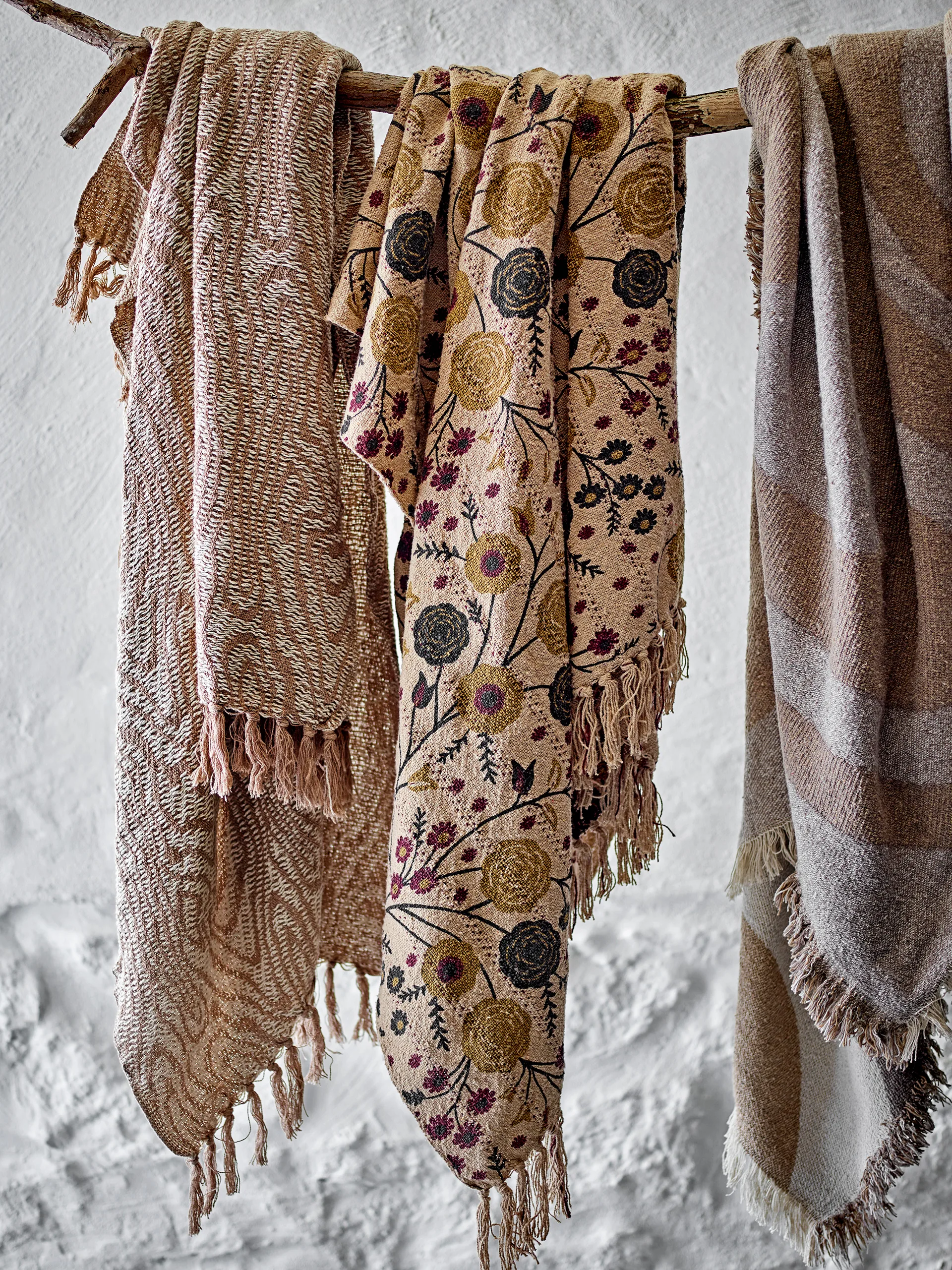 Salobre plaid katoen 160x130 cm, Bruin Bloomingville