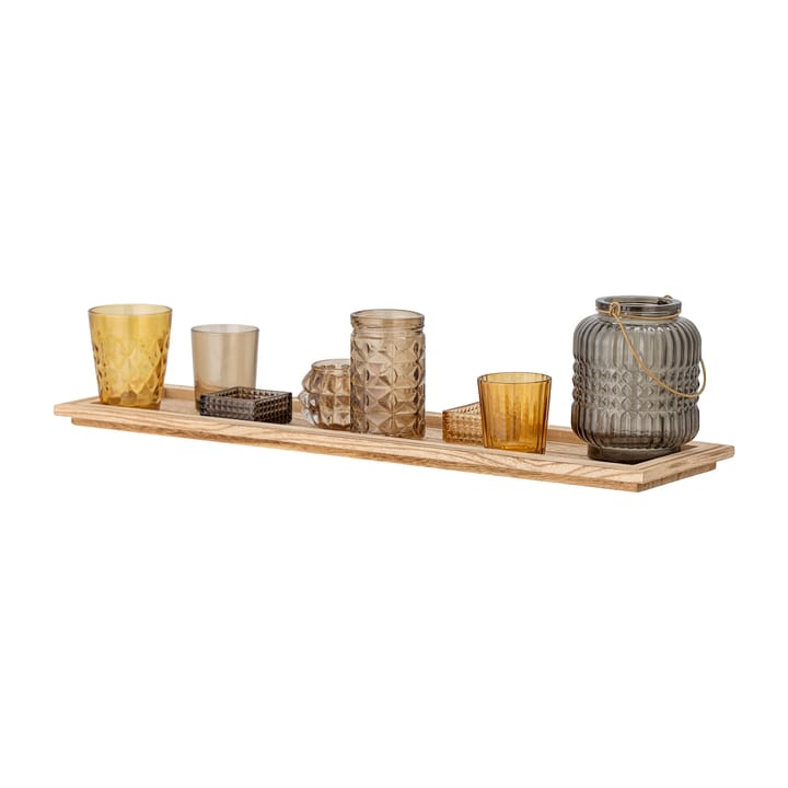 Sanga decoratieplateau met waxinelichtjeshouders 9-delig, Brown Bloomingville