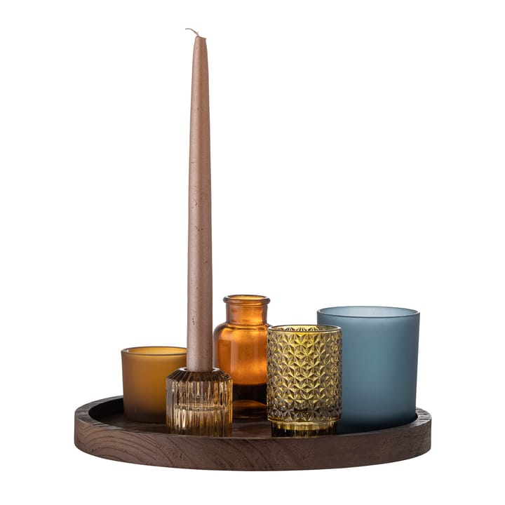 Sanga plateau met waxinelichtjeshouders 5-delig, Bruin-multi Bloomingville