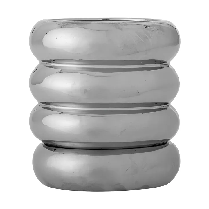 Shine bloempot met schotel - Zilver, 16x18 cm - Bloomingville