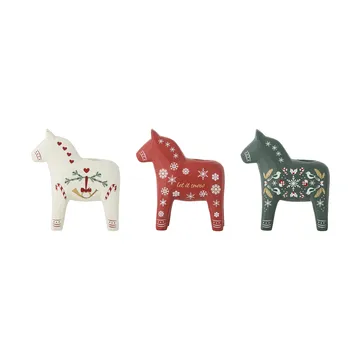 Siffer kandelaar - Wit-rood-groen, 3 delen, 10 cm - Bloomingville
