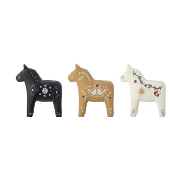 Siffer kandelaar - Zwart-bruin-wit, 3 delig, 10 cm - Bloomingville