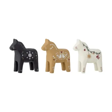 Siffer kandelaar - Zwart-bruin-wit, 3 delig, 10 cm - Bloomingville