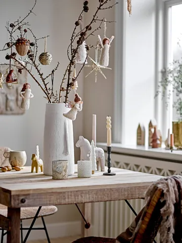 Siffer kandelaar - Zwart-bruin-wit, 3 delig, 10 cm - Bloomingville