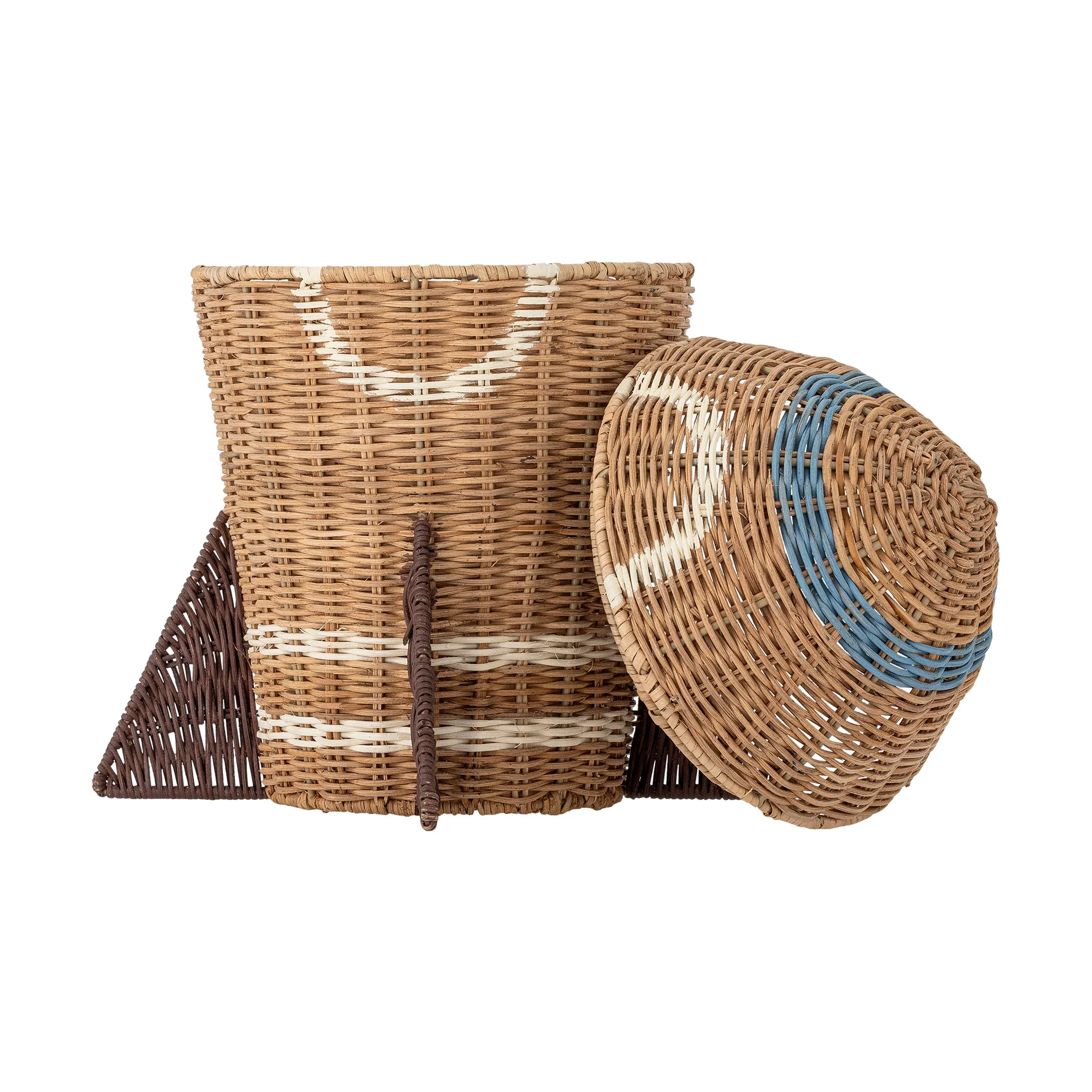 Space rattan mand met deksel 31x35 cm, Natuur Bloomingville