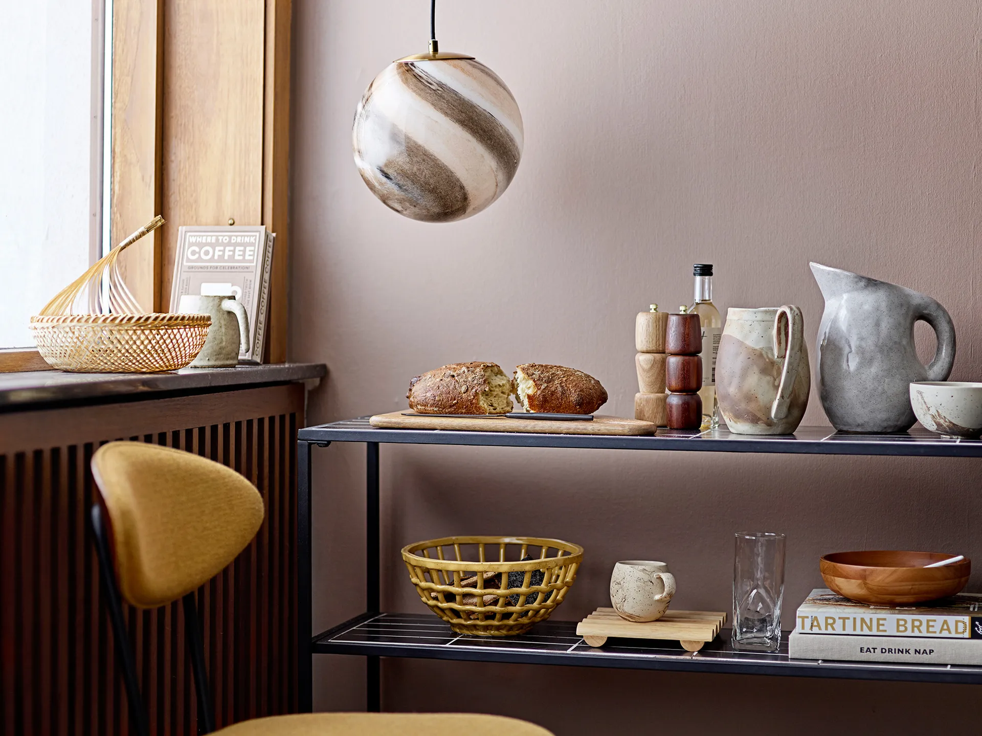 Stacey kom Ø14 cm, Bruin Bloomingville