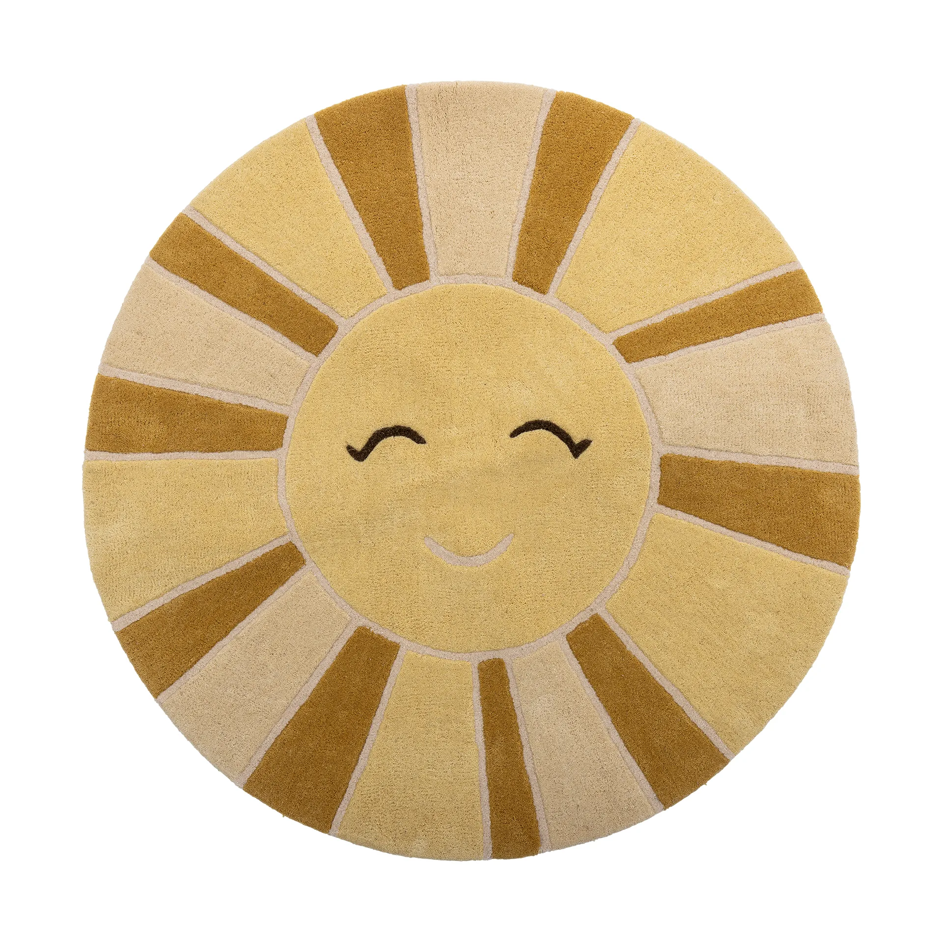 Sun wollen vloerkleed Ø110 cm, Geel Bloomingville