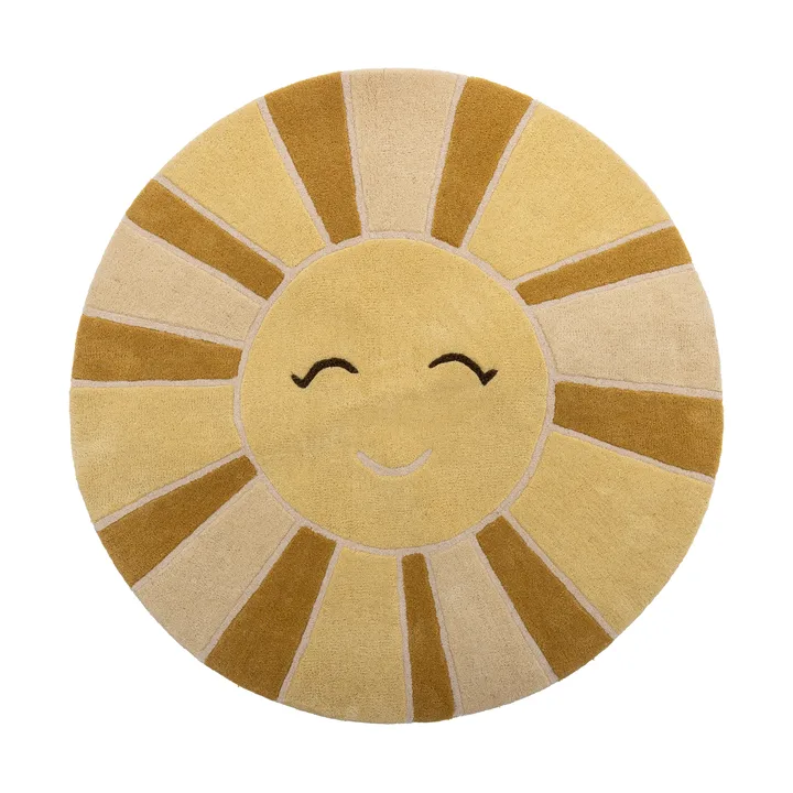 Sun wollen vloerkleed Ø110 cm - Geel - Bloomingville