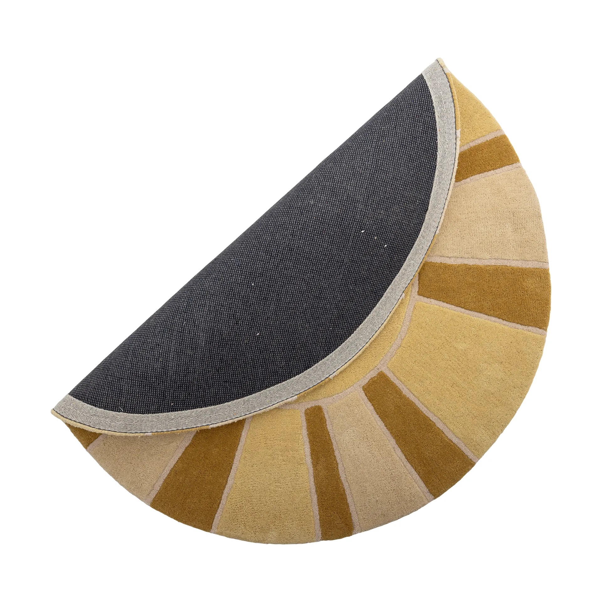 Sun wollen vloerkleed Ø110 cm, Geel Bloomingville