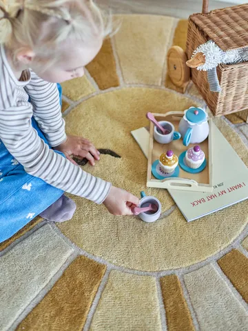 Sun wollen vloerkleed Ø110 cm - Geel - Bloomingville