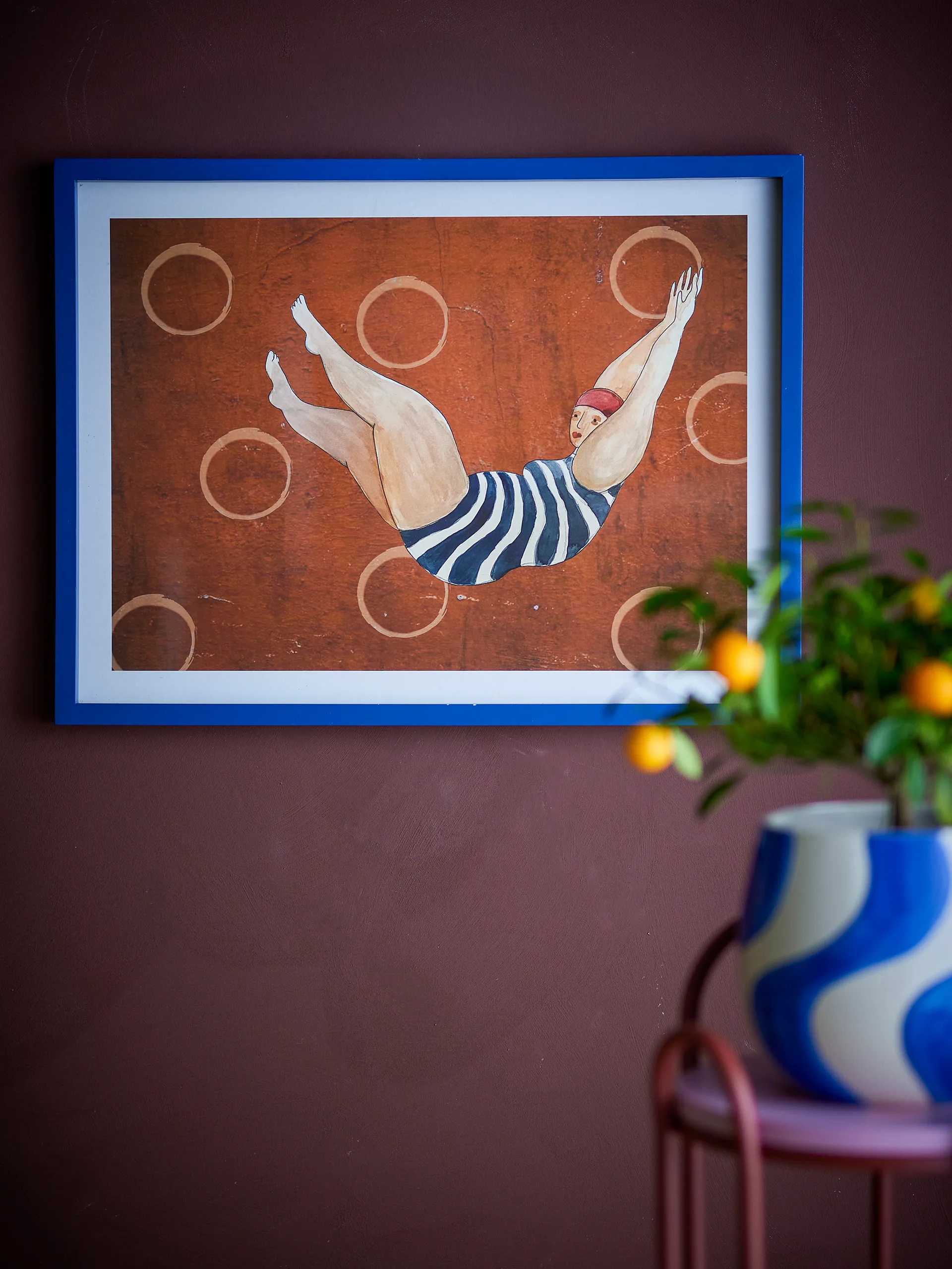 Svela illustratie met lijst 52x47 cm, Bruin Bloomingville