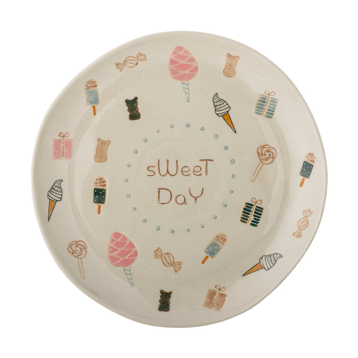 Bloomingville Sweets bord o24 cm Nature | Scandinavisch Interieur | Dinerborden | Wit