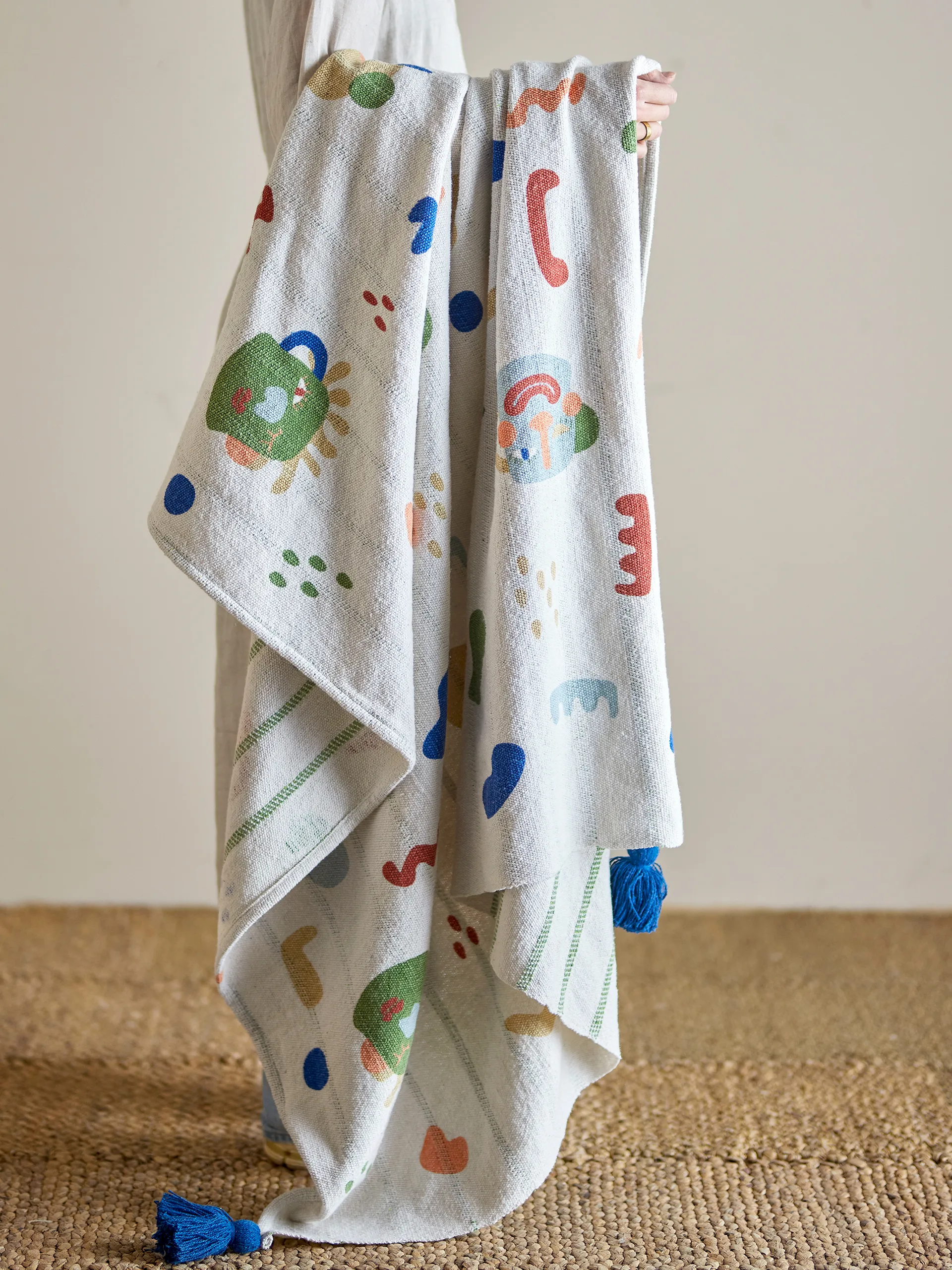 Sylvie katoenplaid 160x130 cm, Natuur Bloomingville