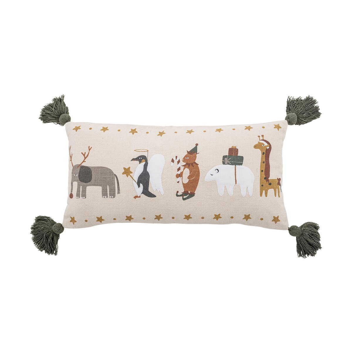 Bloomingville Valentin kussen 30x60 cm Wit | Scandinavisch Interieur | Kussens | Groen