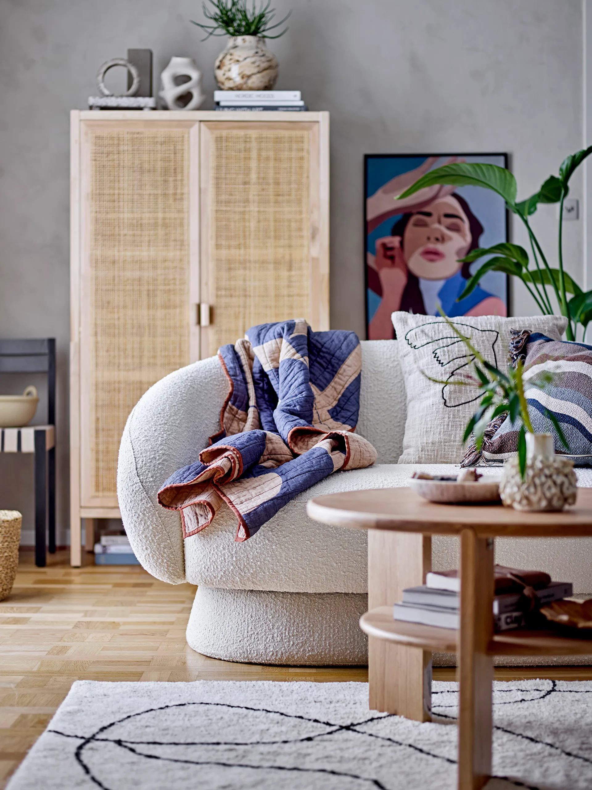 Viga vloerkleed 120x180 cm, Wit Bloomingville