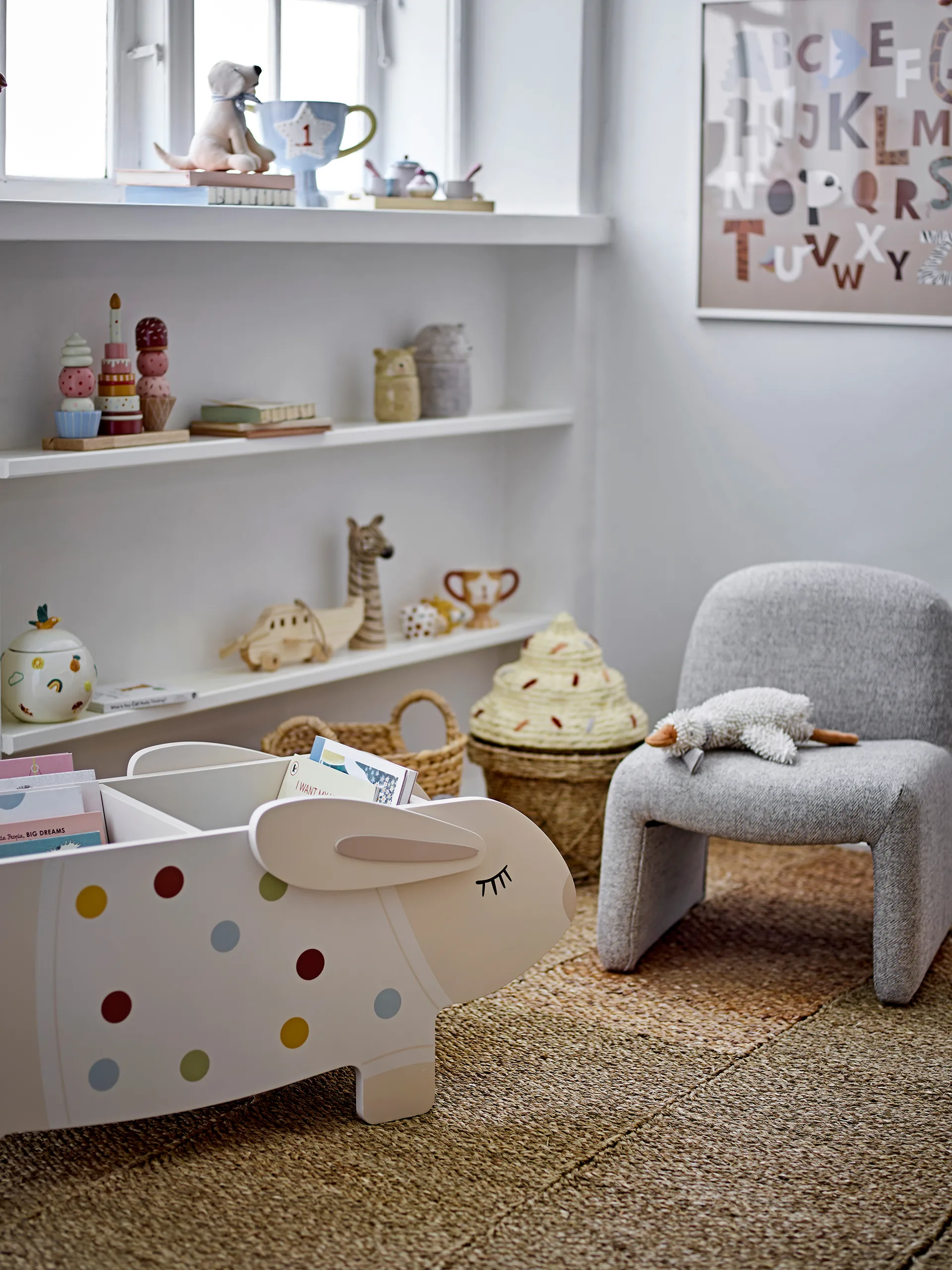 Villja boekenstand 87x38 cm, Wit Bloomingville