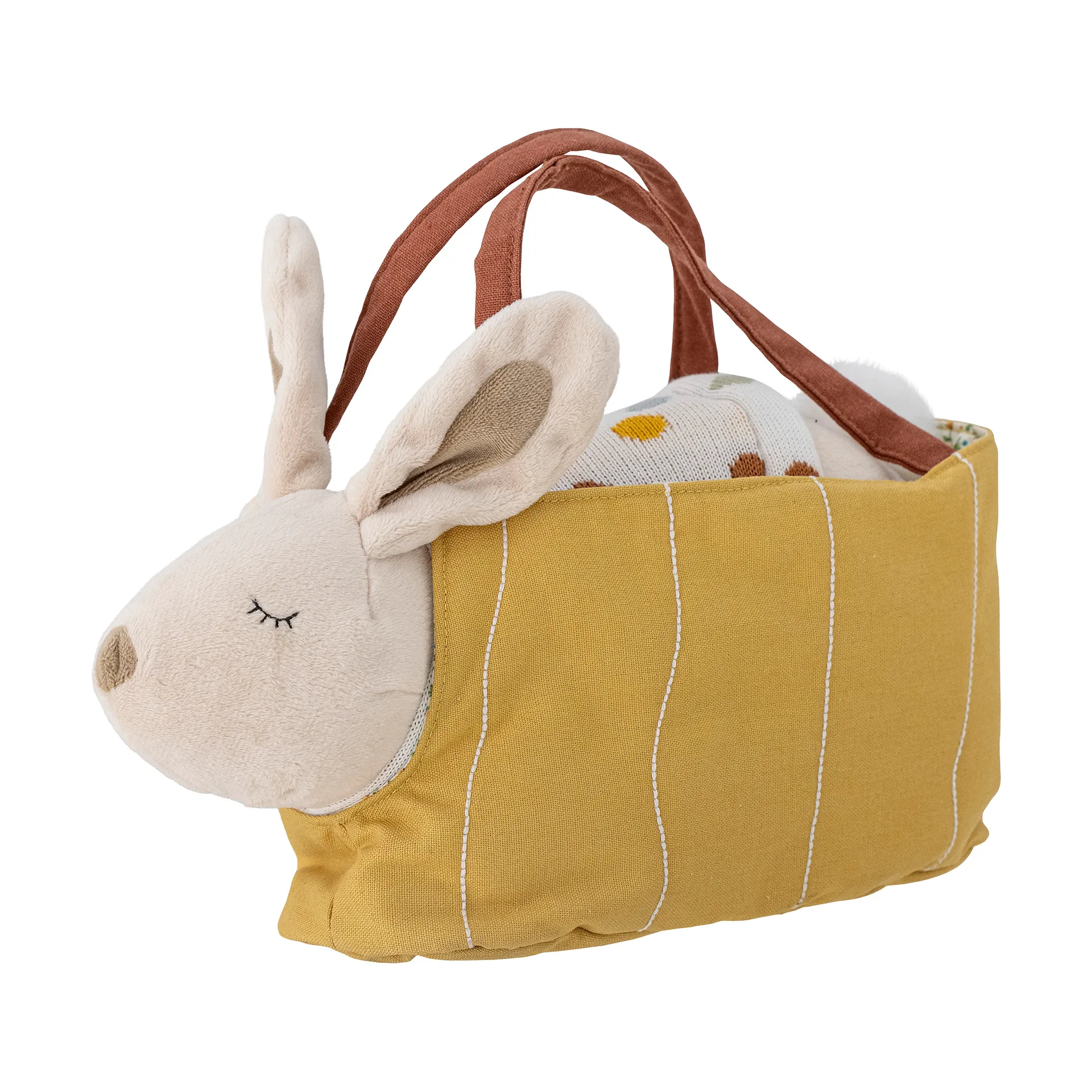 Villja knuffel 2-delig, White-yellow bunny Bloomingville