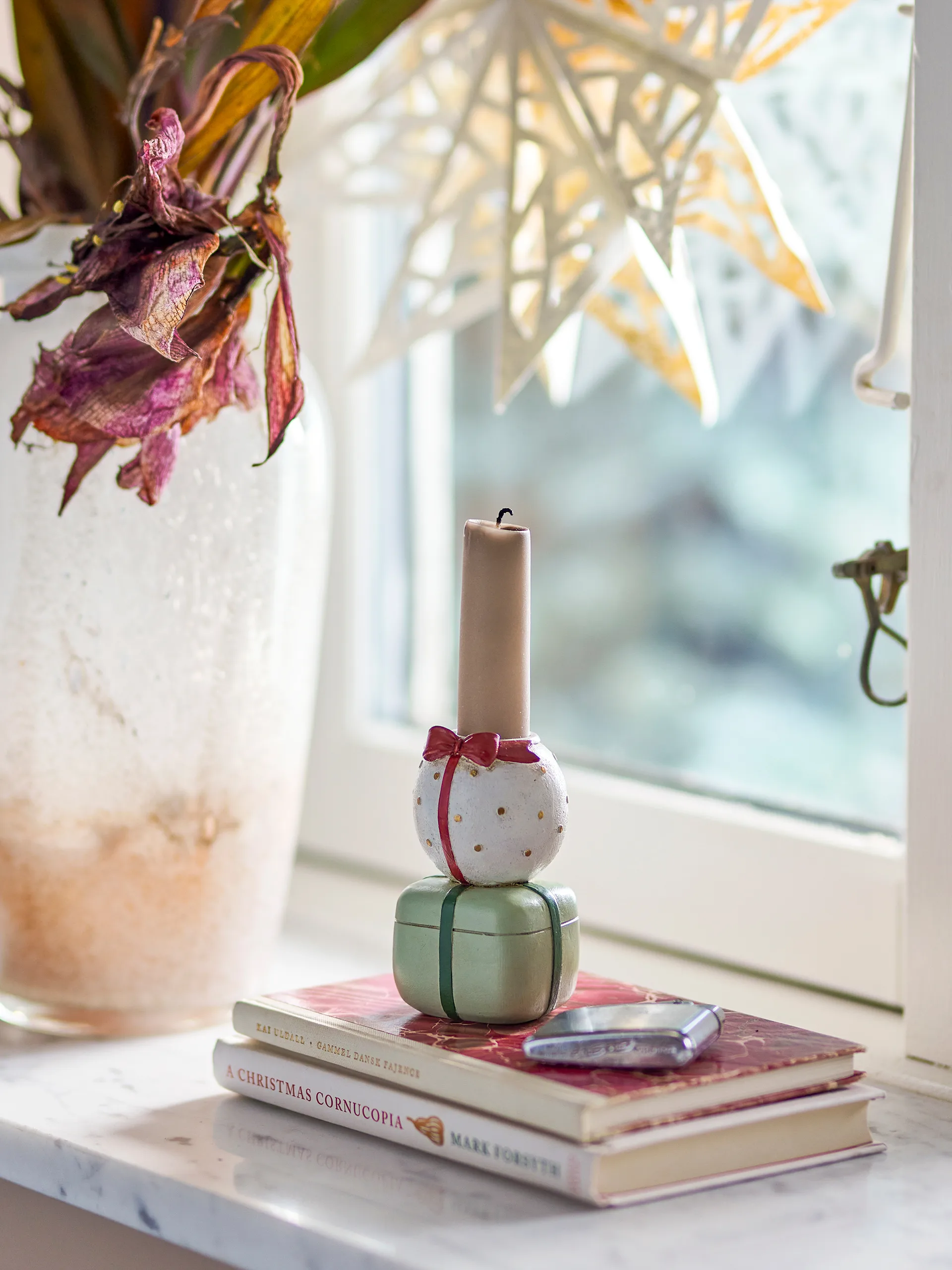 Wish kandelaar, Wit-groen Bloomingville