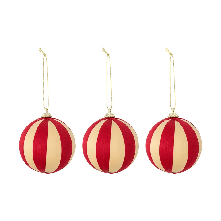 Wynn julkula - Rood, 3-pack, Ø8 cm - Bloomingville