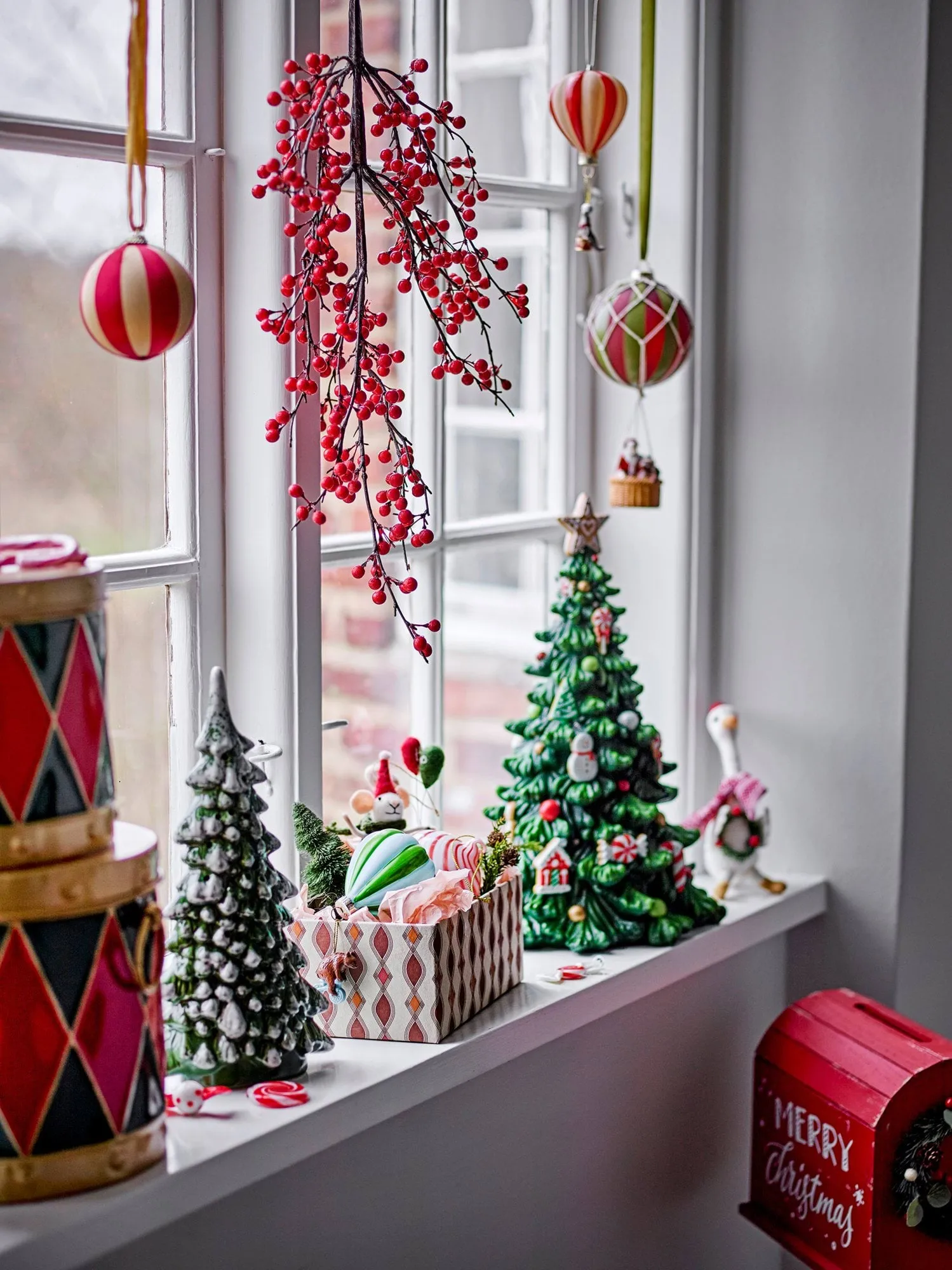 Wynn kerstbal, Rood, 3-pack, Ø8 cm Bloomingville