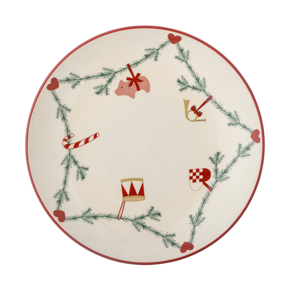 Bloomingville Yule bord o25,5 cm Wit | Scandinavisch Interieur | Dinerborden | Wit
