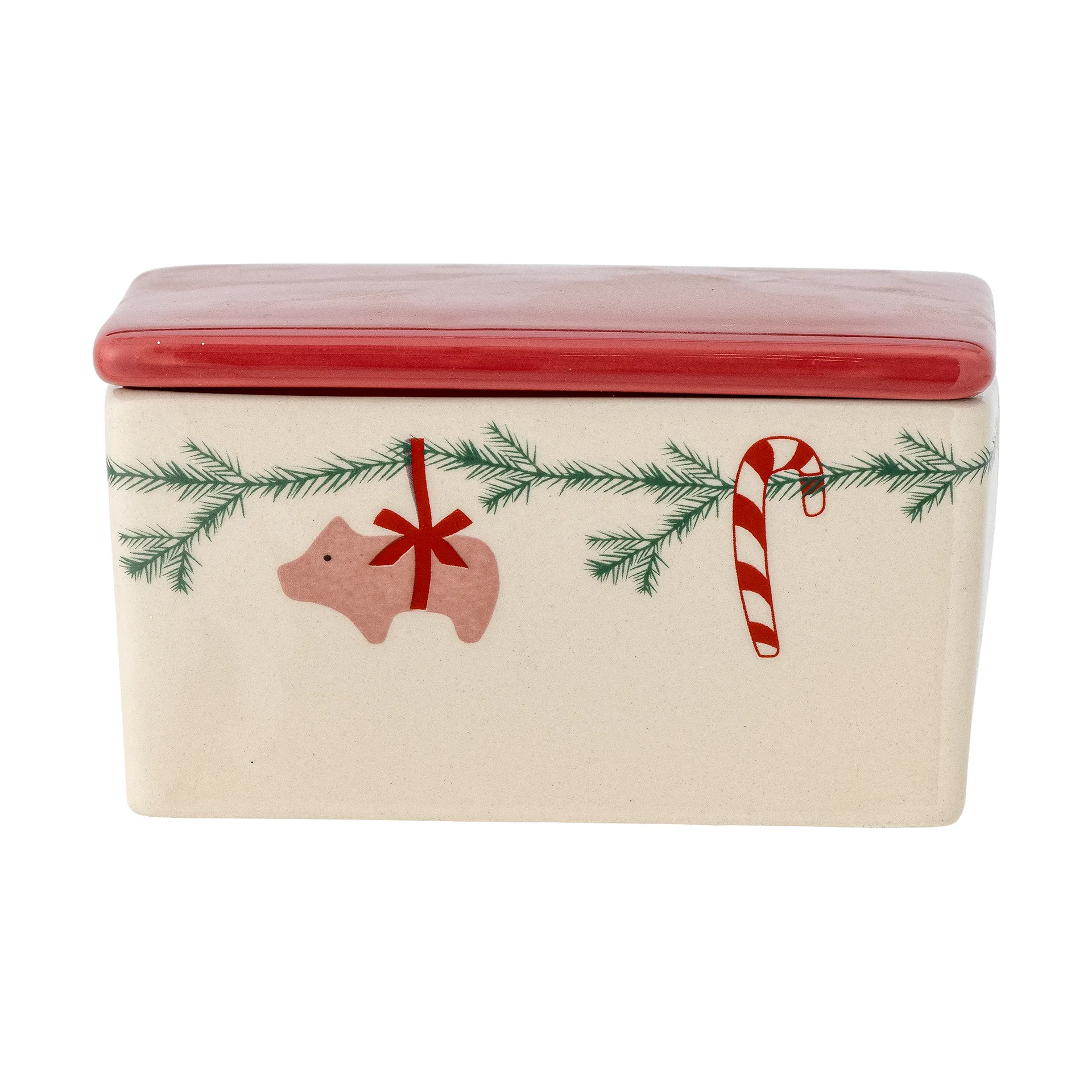 Yule botervloot 12,5x7 cm, Wit-rood Bloomingville