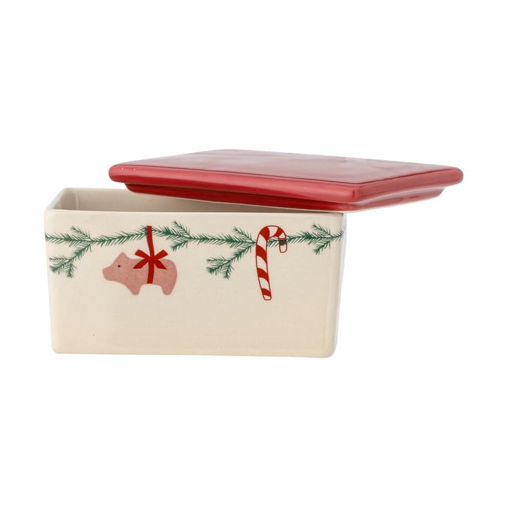 Yule botervloot 12,5x7 cm, Wit-rood Bloomingville