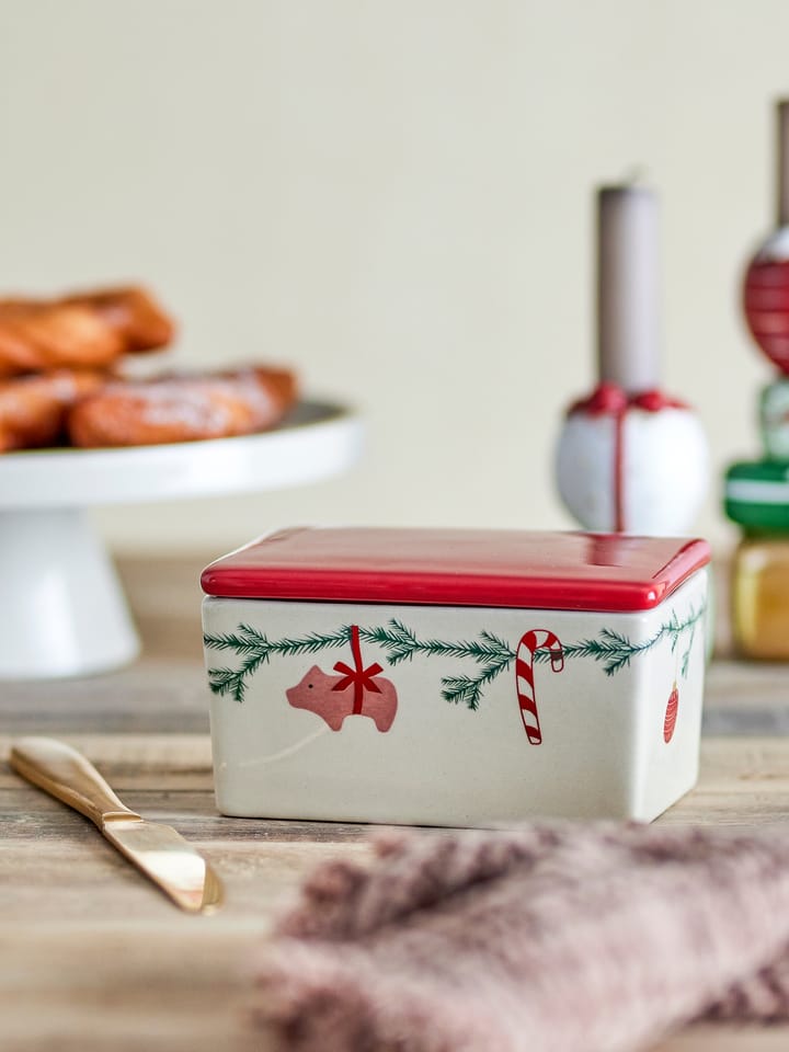 Yule botervloot 12,5x7 cm, Wit-rood Bloomingville