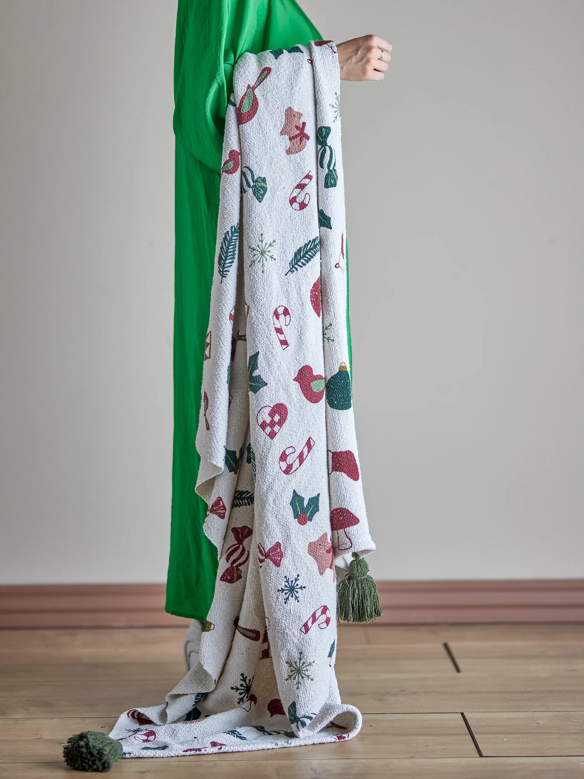 Yule deken 130x160 cm, Beige Bloomingville