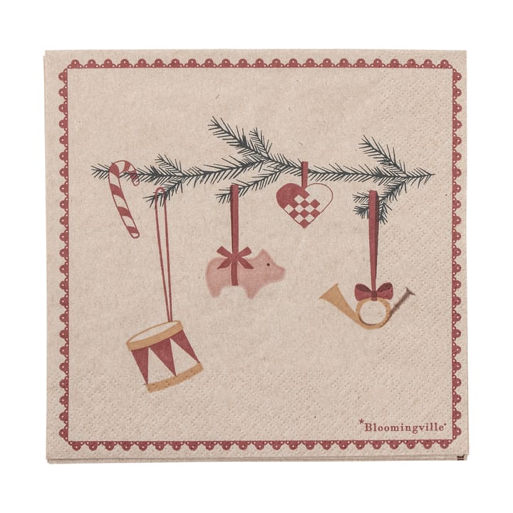 Yule papieren servetten 33x33 cm 20-pack - Multi - Bloomingville