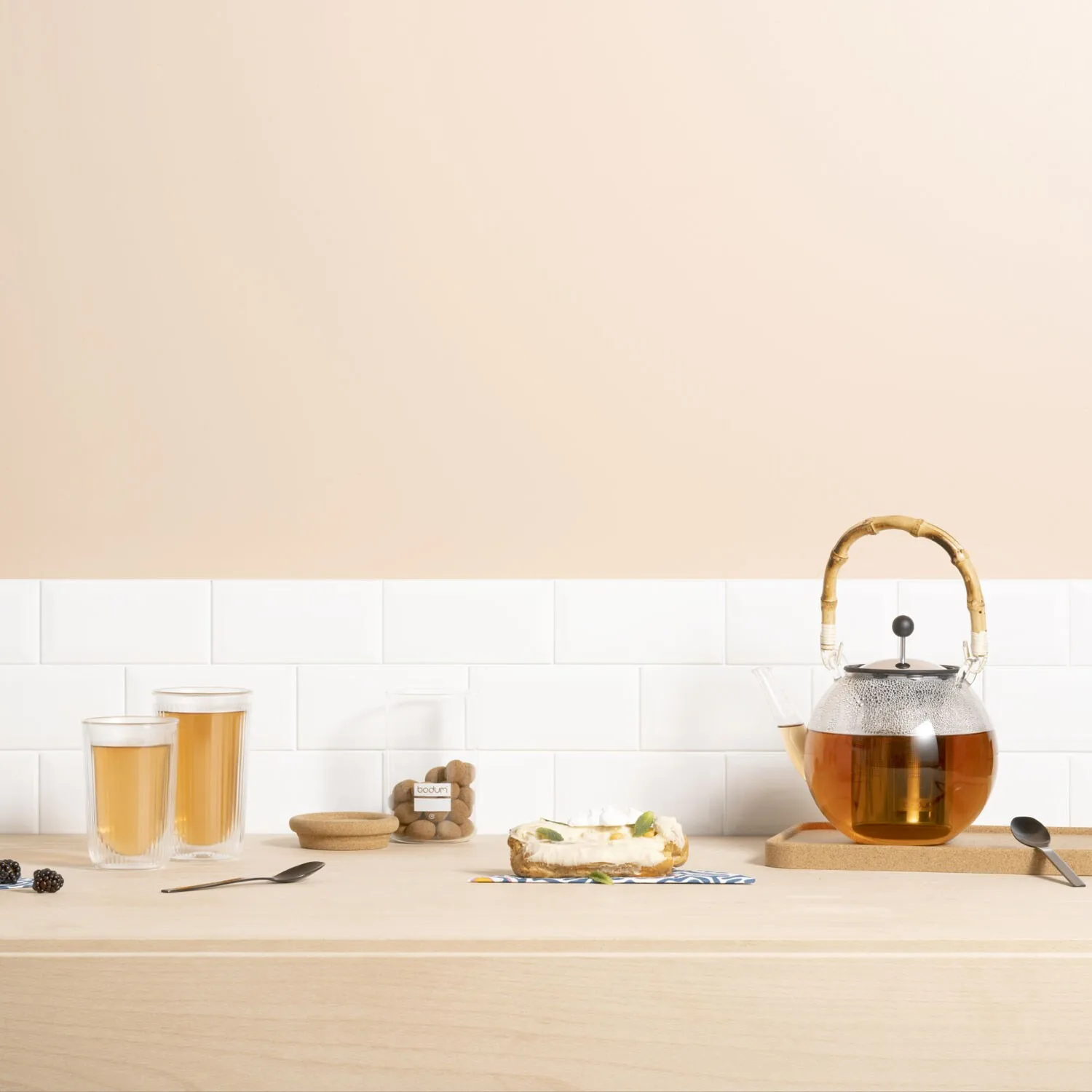 Assam theepot met bamboe handvat 1 l, Helder Bodum