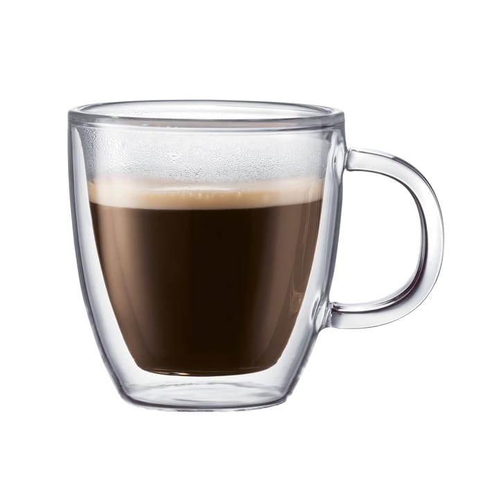 Bistro dubbelwandig glas met handvat 2-pack, 0,15 l. Bodum