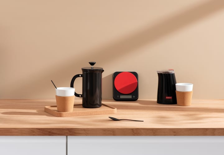 Bistro keukenweegschaal 13x15,7 cm, Zwart-rood Bodum