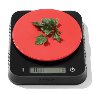 Bistro keukenweegschaal 13x15,7 cm - Zwart-rood - Bodum
