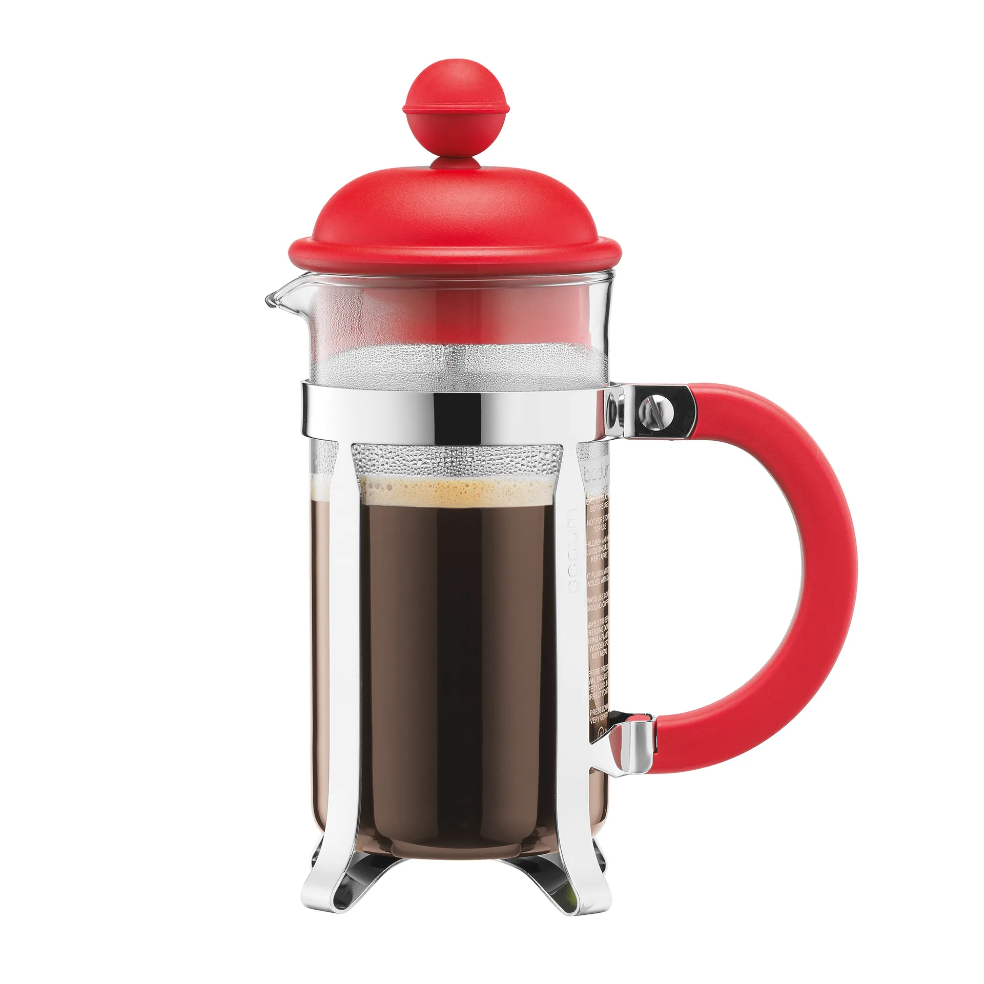 Caffettiera koffiepers rood, 3 koppen Bodum