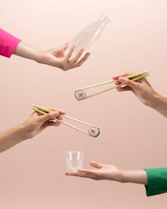Douro dubbelwandig sakeglas 6 cl 3-pack, Helder-bambu Bodum