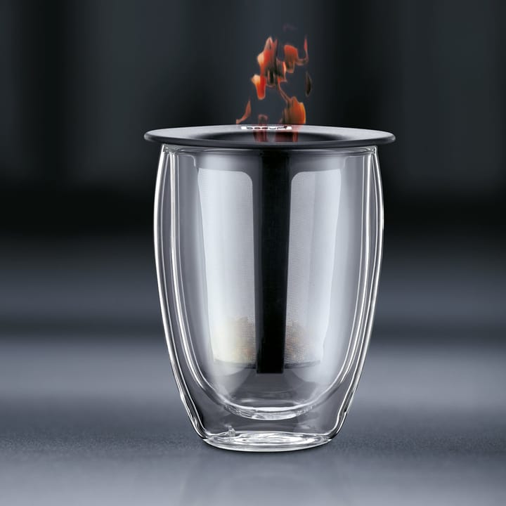 Tea For One glas met theezeef, zwart Bodum