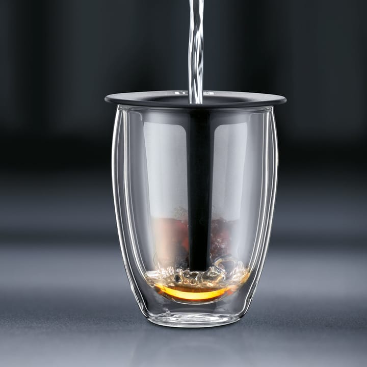 Tea For One glas met theezeef, zwart Bodum