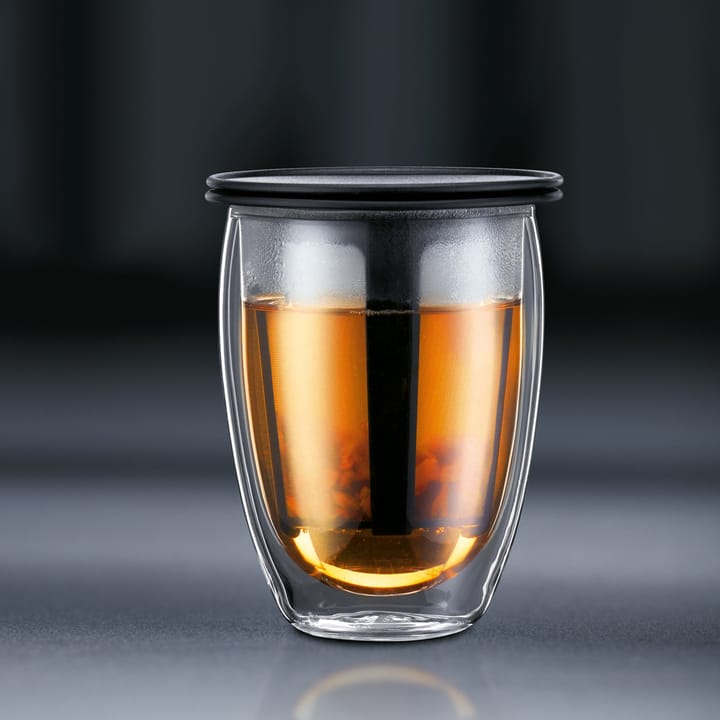 Tea For One glas met theezeef, zwart Bodum