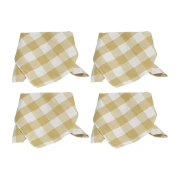 Grete servet 40x40 cm 4-pack - Geel - Boel & Jan